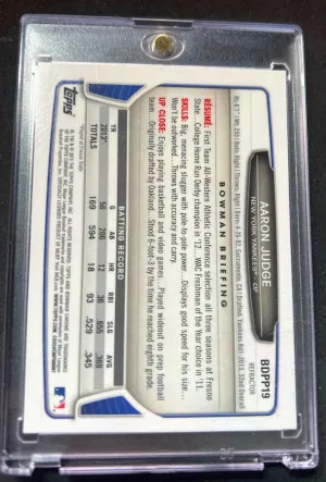 2013 Raw Aaron Judge Refractor Rookie Card back